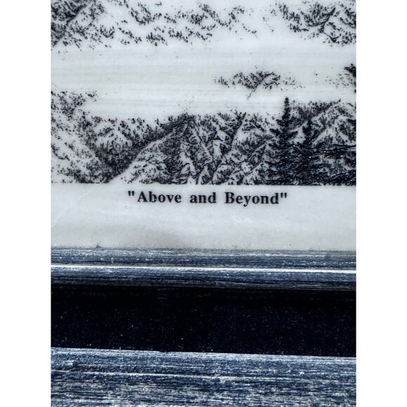 VTG Set of Montana Marble Wildlife Etchings by Bernie Brown Eagle and Wolves - Picture 8 of 9